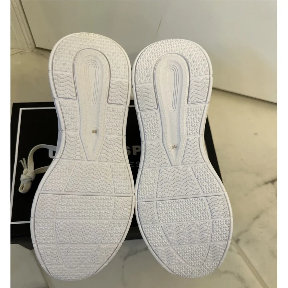 Urban Sport by J/Slides Wmn Sze 10 Holly Sneaker Beige White Knit Casual Neutral